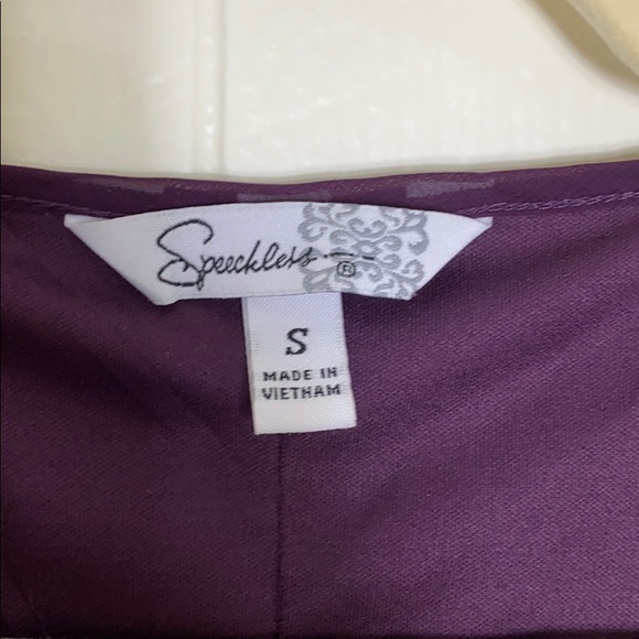 Speechless Plum Lace-Sleeved Dress - Picture 5 of 7